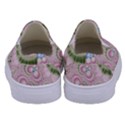 Pastel Pink Abstract Floral Print Pattern Kids  Canvas Slip Ons View4