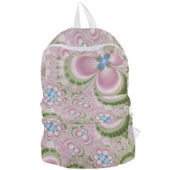 Pastel Pink Abstract Floral Print Pattern Foldable Lightweight Backpack by SpinnyChairDesigns