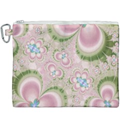 Pastel Pink Abstract Floral Print Pattern Canvas Cosmetic Bag (xxxl)