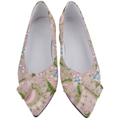 Pastel Pink Abstract Floral Print Pattern Women s Bow Heels by SpinnyChairDesigns