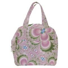 Pastel Pink Abstract Floral Print Pattern Boxy Hand Bag by SpinnyChairDesigns