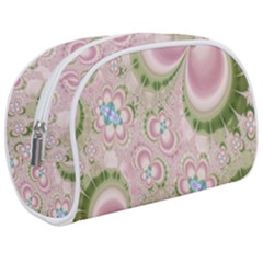 Pastel Pink Abstract Floral Print Pattern Makeup Case (medium) by SpinnyChairDesigns