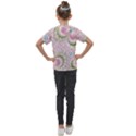 Pastel Pink Abstract Floral Print Pattern Kids  Mesh Piece Tee View2