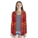 Red Brown Orange Plaid Pattern Drape Collar Cardigan View1