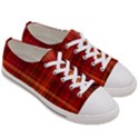 Red Brown Orange Plaid Pattern Women s Low Top Canvas Sneakers View3