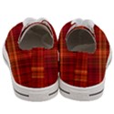 Red Brown Orange Plaid Pattern Women s Low Top Canvas Sneakers View4