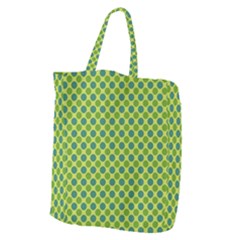 Green Polka Dots Spots Pattern Giant Grocery Tote by SpinnyChairDesigns