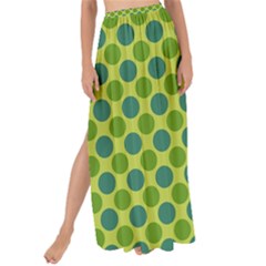 Green Polka Dots Spots Pattern Maxi Chiffon Tie-up Sarong by SpinnyChairDesigns