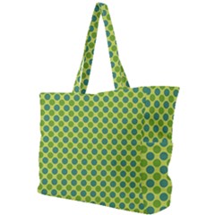 Green Polka Dots Spots Pattern Simple Shoulder Bag by SpinnyChairDesigns