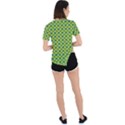 Green Polka Dots Spots Pattern Asymmetrical Short Sleeve Sports Tee View4