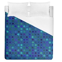 Blue Polka Dots Pattern Duvet Cover (queen Size) by SpinnyChairDesigns