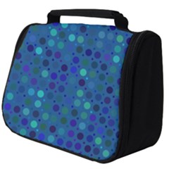 Blue Polka Dots Pattern Full Print Travel Pouch (big) by SpinnyChairDesigns