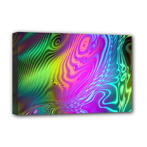 Psychedelic Swirl Trippy Abstract Art Deluxe Canvas 18  X 12  (stretched) by SpinnyChairDesigns