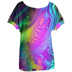 Psychedelic Swirl Trippy Abstract Art Women s Oversized Tee by SpinnyChairDesigns