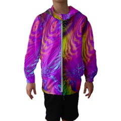 Psychedelic Swirl Trippy Abstract Art Kids  Hooded Windbreaker by SpinnyChairDesigns