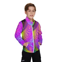 Psychedelic Swirl Trippy Abstract Art Kids  Windbreaker by SpinnyChairDesigns