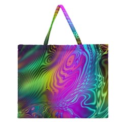 Psychedelic Swirl Trippy Abstract Art Zipper Large Tote Bag by SpinnyChairDesigns