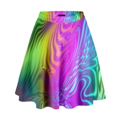 Psychedelic Swirl Trippy Abstract Art High Waist Skirt by SpinnyChairDesigns