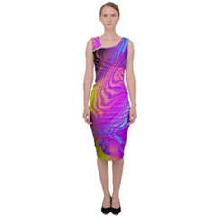 Psychedelic Swirl Trippy Abstract Art Sleeveless Pencil Dress