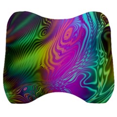 Psychedelic Swirl Trippy Abstract Art Velour Head Support Cushion by SpinnyChairDesigns