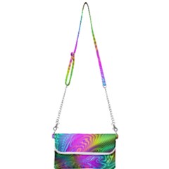 Psychedelic Swirl Trippy Abstract Art Mini Crossbody Handbag by SpinnyChairDesigns