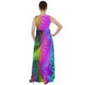 Psychedelic Swirl Trippy Abstract Art Empire Waist Velour Maxi Dress View2