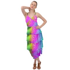 Psychedelic Swirl Trippy Abstract Art Layered Bottom Dress by SpinnyChairDesigns