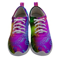 Psychedelic Swirl Trippy Abstract Art Athletic Shoes by SpinnyChairDesigns