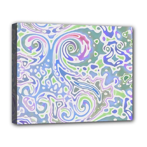 Colorful Pastel Floral Swirl Watercolor Pattern Deluxe Canvas 20  X 16  (stretched) by SpinnyChairDesigns