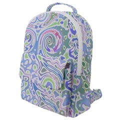 Colorful Pastel Floral Swirl Watercolor Pattern Flap Pocket Backpack (small) by SpinnyChairDesigns