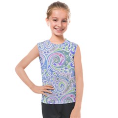 Colorful Pastel Floral Swirl Watercolor Pattern Kids  Mesh Tank Top