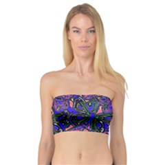 Purple Abstract Butterfly Pattern Bandeau Top by SpinnyChairDesigns