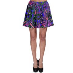 Purple Abstract Butterfly Pattern Skater Skirt by SpinnyChairDesigns