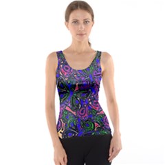 Purple Abstract Butterfly Pattern Tank Top by SpinnyChairDesigns