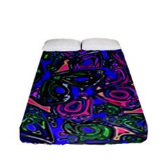 Purple Abstract Butterfly Pattern Fitted Sheet (full/ Double Size) by SpinnyChairDesigns