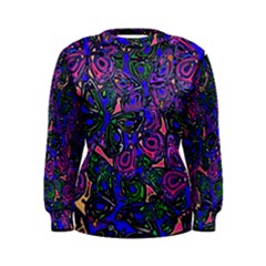 Purple Abstract Butterfly Pattern Women s Sweatshirt by SpinnyChairDesigns