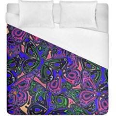 Purple Abstract Butterfly Pattern Duvet Cover (king Size) by SpinnyChairDesigns