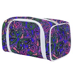 Purple Abstract Butterfly Pattern Toiletries Pouch by SpinnyChairDesigns