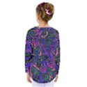 Purple Abstract Butterfly Pattern Kids  Long Sleeve Tee View2