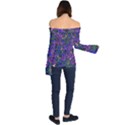 Purple Abstract Butterfly Pattern Off Shoulder Long Sleeve Top View2