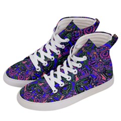 Purple Abstract Butterfly Pattern Men s Hi-top Skate Sneakers by SpinnyChairDesigns