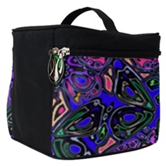 Purple Abstract Butterfly Pattern Make Up Travel Bag (small) by SpinnyChairDesigns