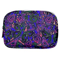 Purple Abstract Butterfly Pattern Make Up Pouch (small) by SpinnyChairDesigns