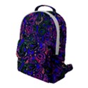 Purple Abstract Butterfly Pattern Flap Pocket Backpack (Large) View1