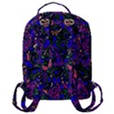 Purple Abstract Butterfly Pattern Flap Pocket Backpack (Large) View3