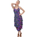 Purple Abstract Butterfly Pattern Layered Bottom Dress View1