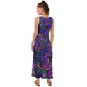 Purple Abstract Butterfly Pattern V-Neck Chiffon Maxi Dress View2