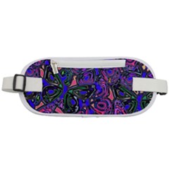 Purple Abstract Butterfly Pattern Rounded Waist Pouch by SpinnyChairDesigns