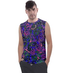 Purple Abstract Butterfly Pattern Men s Regular Tank Top by SpinnyChairDesigns