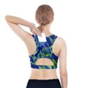 Blue Green Zig Zag Waves Pattern Sports Bra With Pocket View2